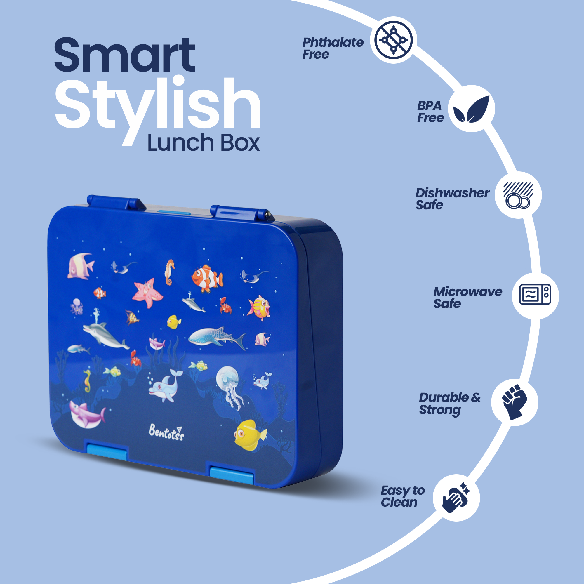 Dark Blue Aquarium Theme Lunch Box