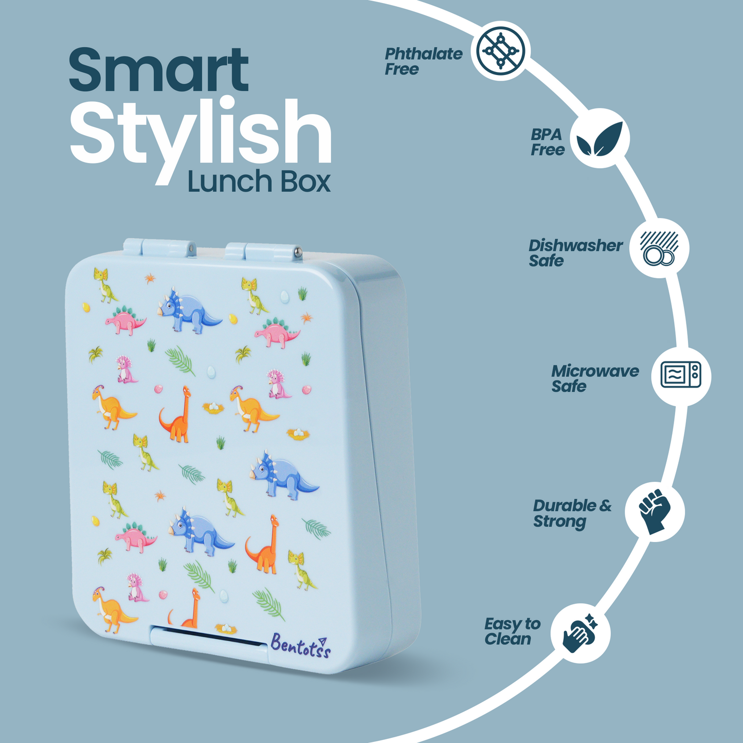 Light Blue Animal Theme Bento Lunch Box