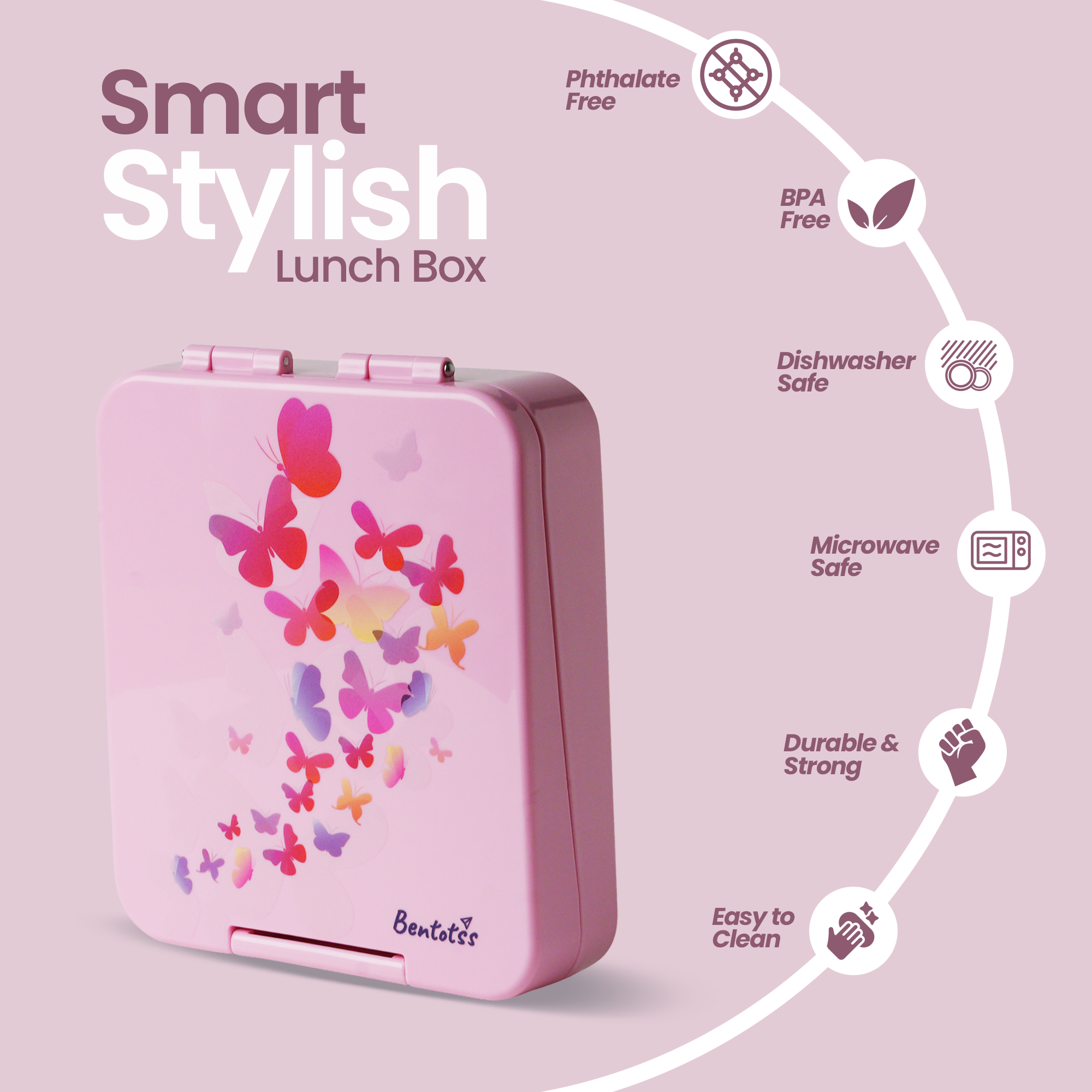 Pink Butterfly Lunch Box