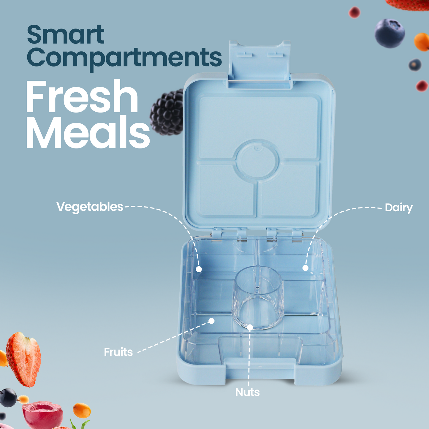 Light Blue Animal Theme Bento Lunch Box