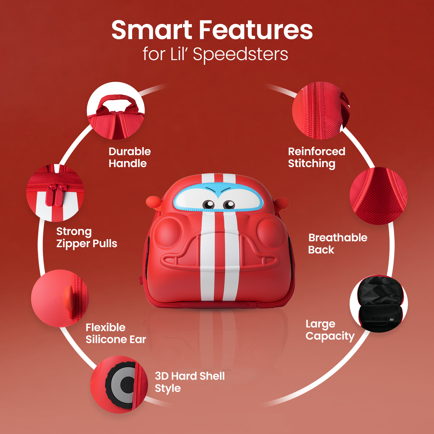 Red Car Themed Bag - Stylish Backpack