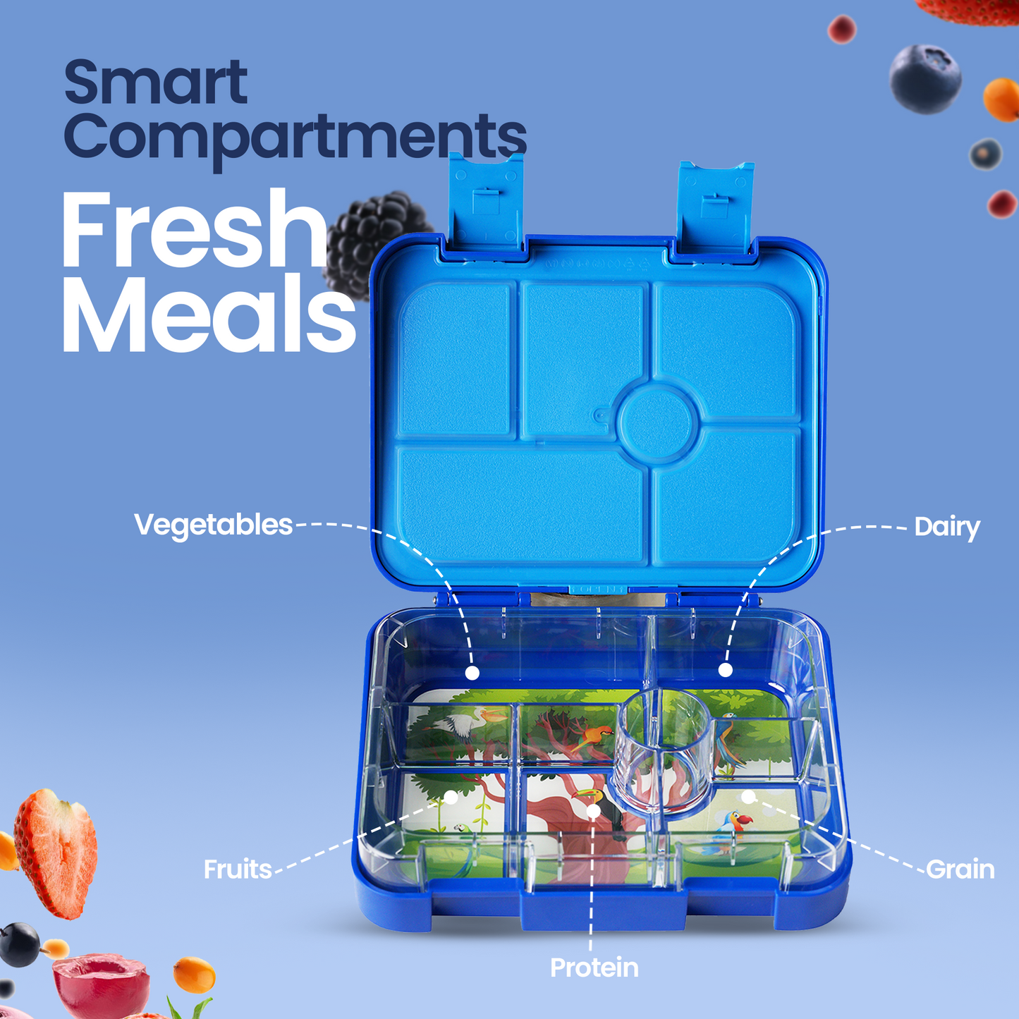 Dark Blue Aquarium Theme Lunch Box