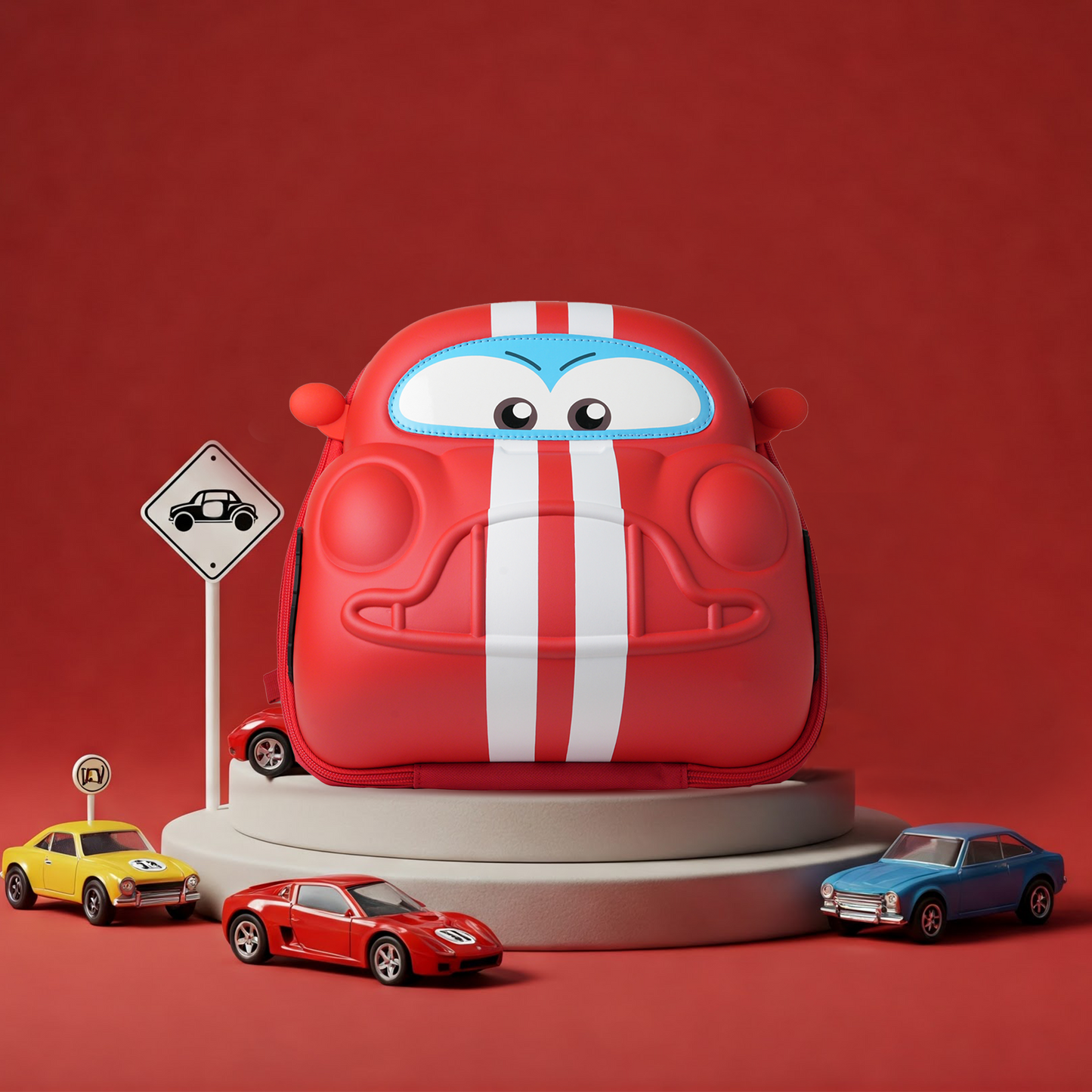 Red Car Themed Bag - Stylish Backpack
