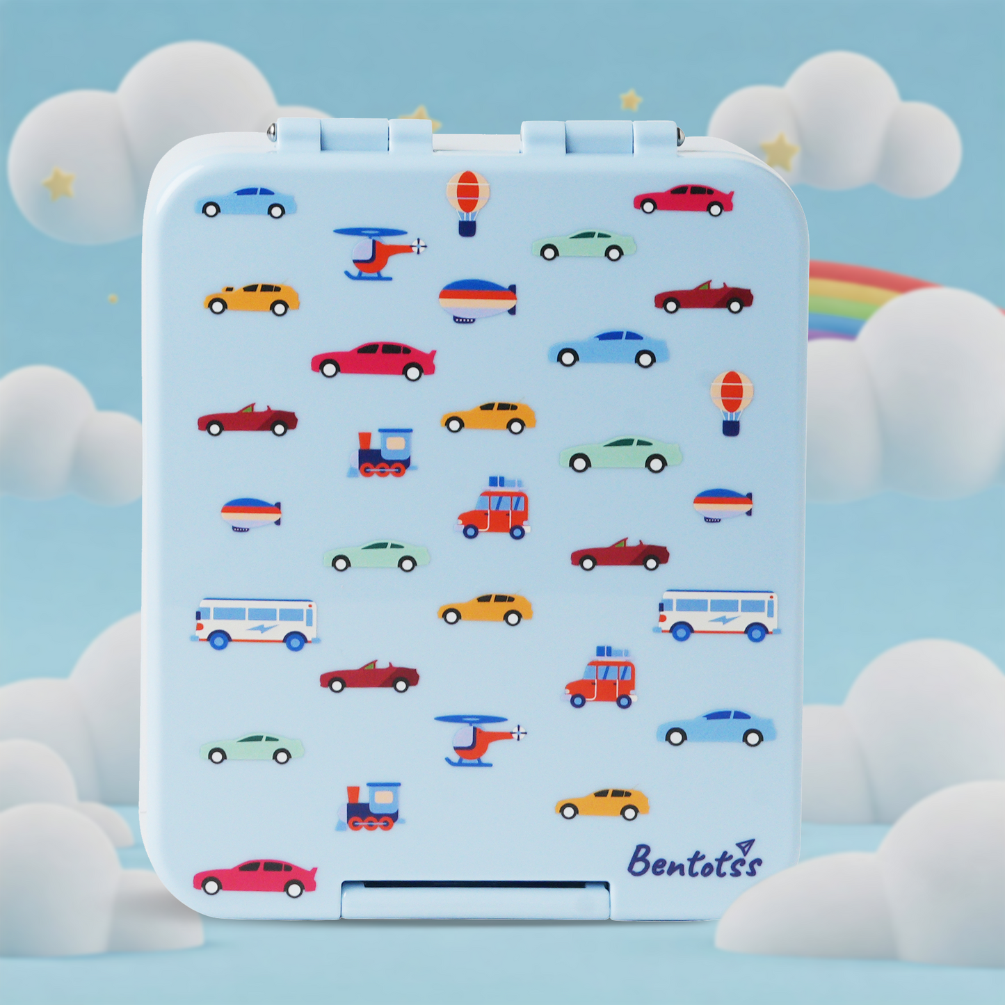 Light Blue Car Theme Lunch Box