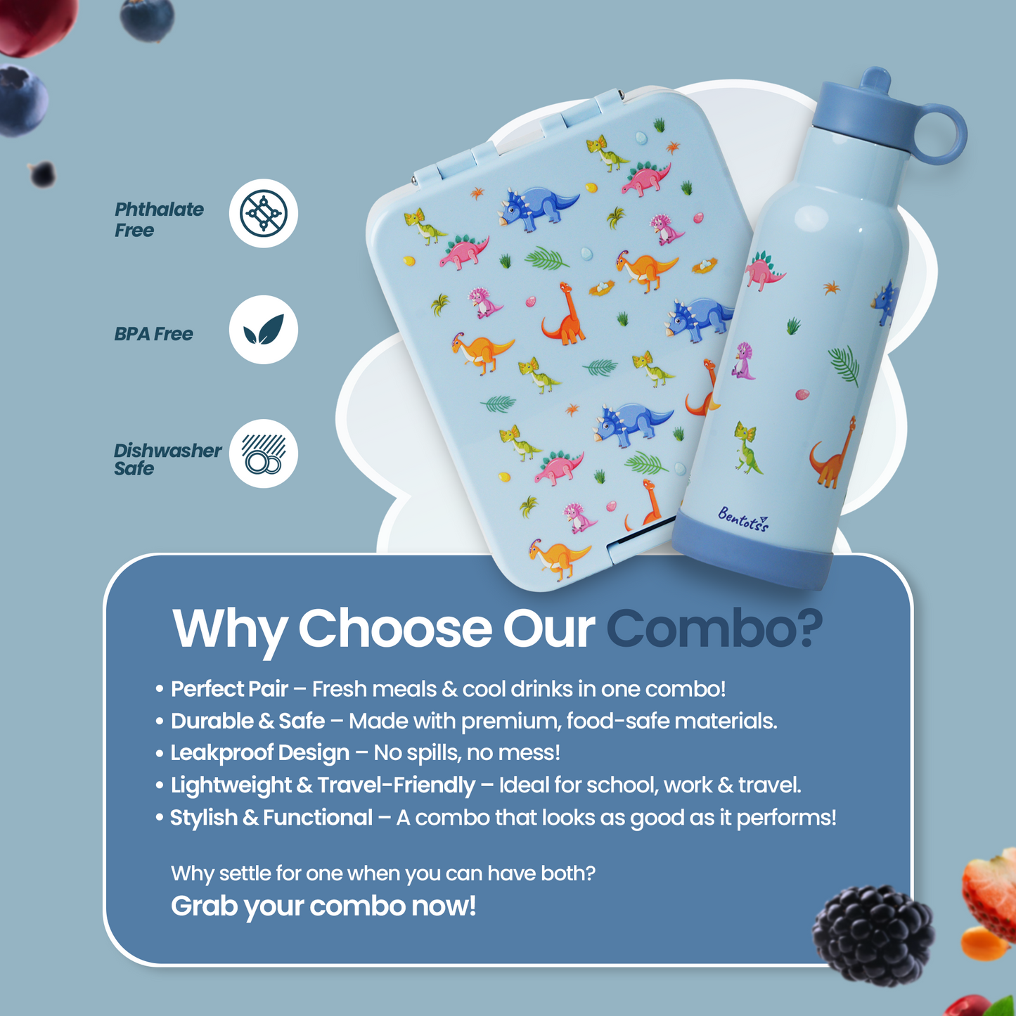 Animal themed light blue combo