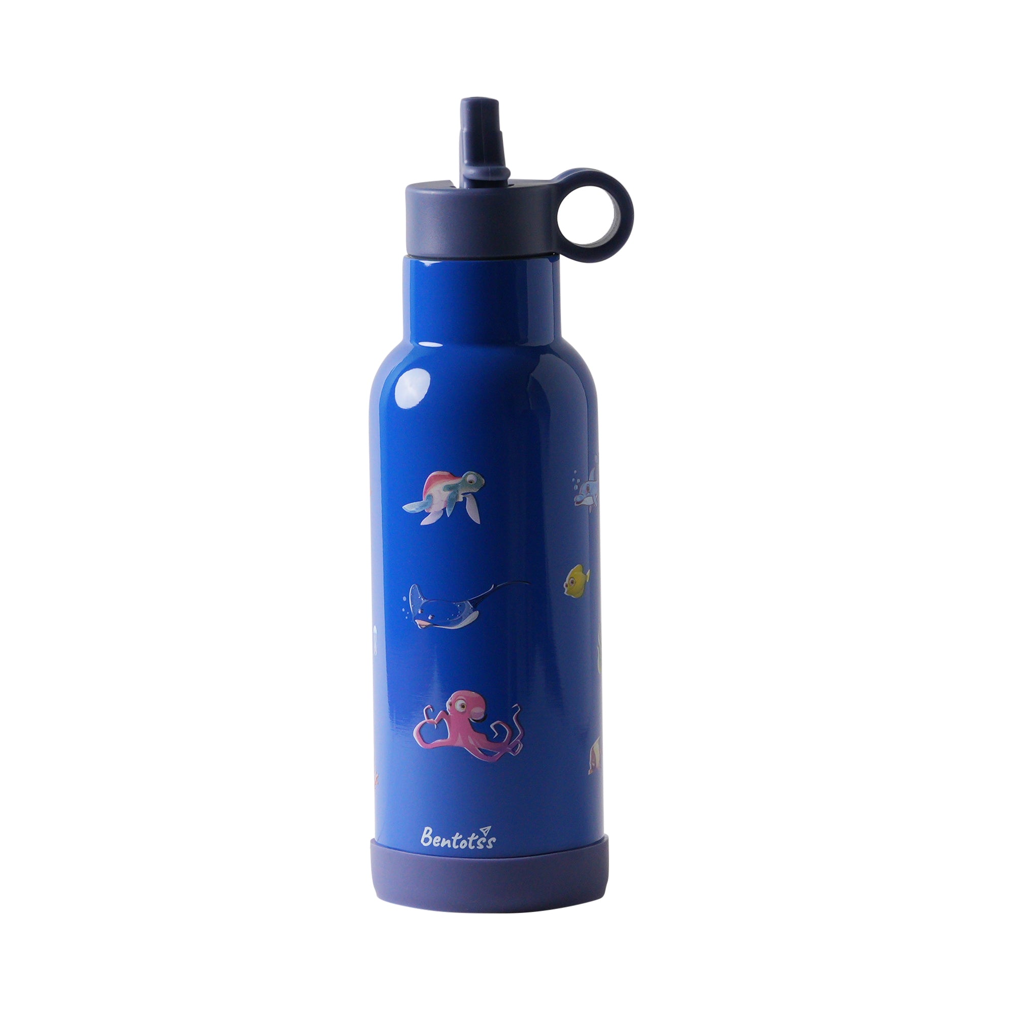 Dark Blue Aquarium Theme Water Bottle - Bentotss