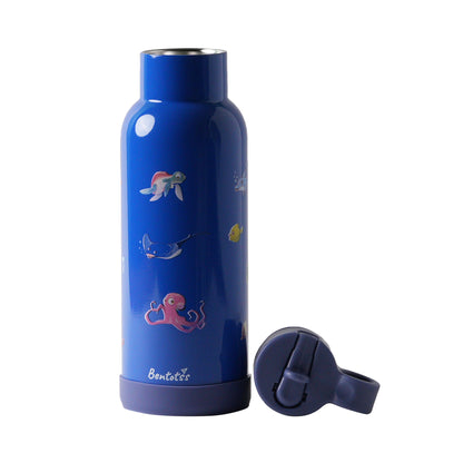 Dark Blue Aquarium Theme Water Bottle - Bentotss