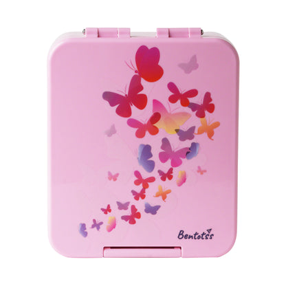 Pink Bento Box with Butterfles Printed - Bentotss