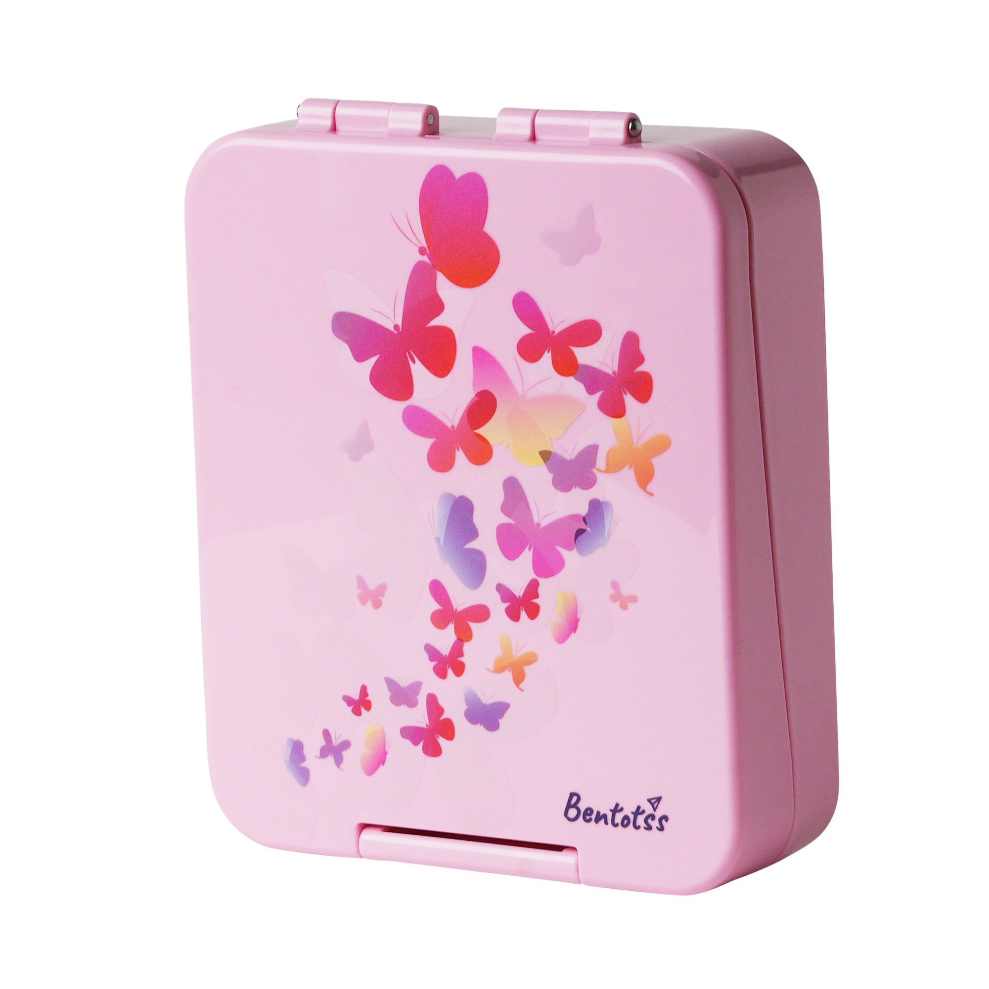 Pink Bento Box with Butterfles Printed - Bentotss