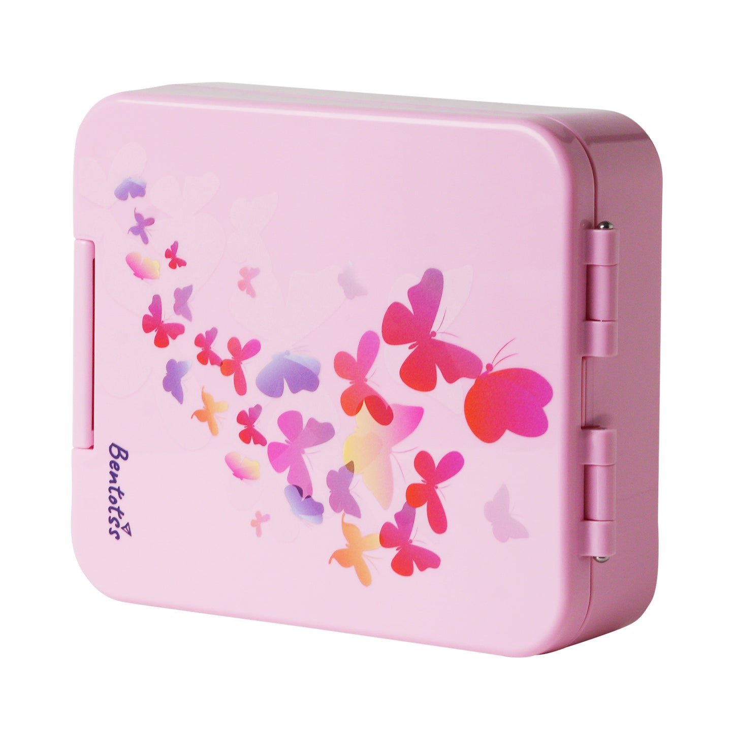 Pink Bento Box with Butterfles Printed - Bentotss