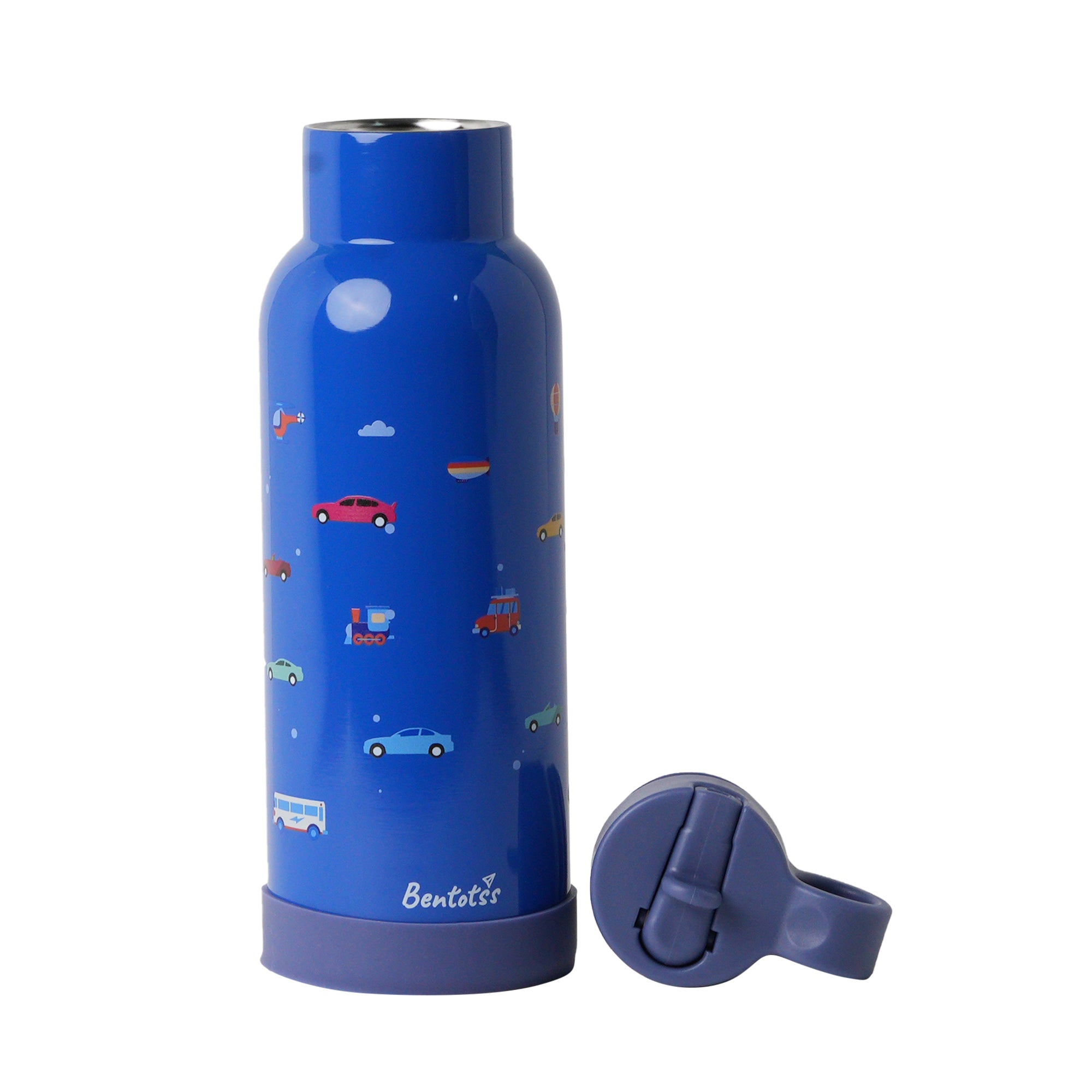 Car Theme Blue Water Bottle - Leak Proof